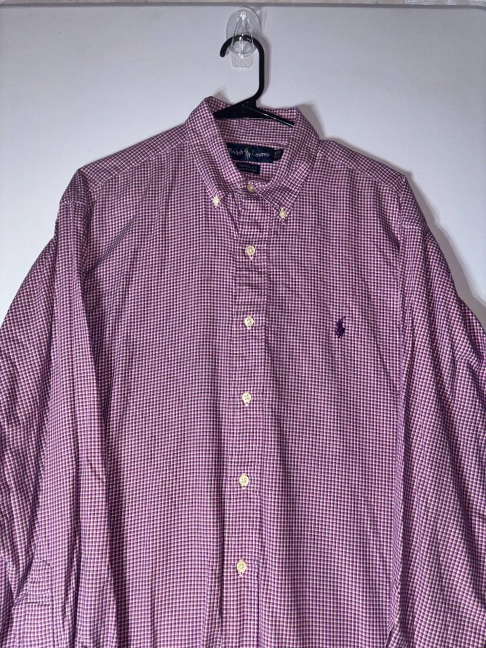 Ralph Lauren Mens Plaid Button Down Shirt, Long Sleeve